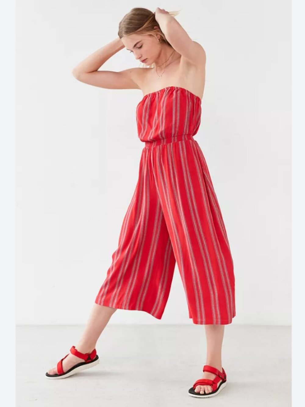 Silence + Noise Jackson Strapless Culotte Jumpsuit